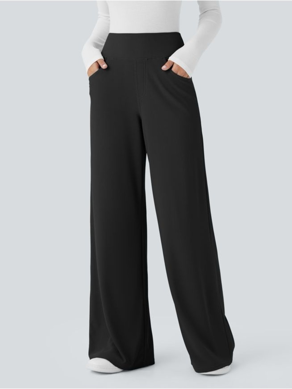 Halara Flex™ High Waisted Tummy Control Pockets Wide Leg Micro Waffle Pants